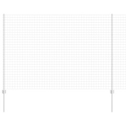 Clôture avec poteau Argenté 1,5 x 10 m Acier 514786514786