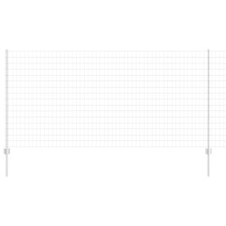 Clôture avec poteau Argenté 1,2 x 10 m Acier 514792514792