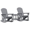 Ensemble de salon de jardin 3 pcs Gris clair HDPE 514793514793