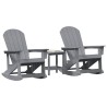 Ensemble de salon de jardin 3 pcs Gris clair HDPE 514793514793