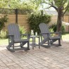 Ensemble de salon de jardin 3 pcs Gris clair HDPE 514793514793