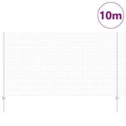 Clôture avec poteau Argenté 1,4 x 10 m Acier 514796514796