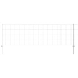 Clôture avec poteau Argenté 0,8 x 10 m Acier 514800514800