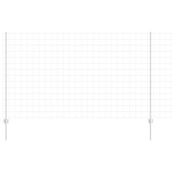 Clôture avec poteau Argenté 1,4 x 10 m Acier 514806514806