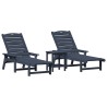 Transat 3 pcs Bleu marine Polyéthylène 514808514808