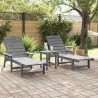 Transat 2 pcs Gris clair 195,5 x 53 x 98,5 cm Polyéthylène 514809514809