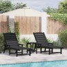 Transat 2 pcs Noir 195,5 x 53 x 98,5 cm Polyéthylène 514810514810