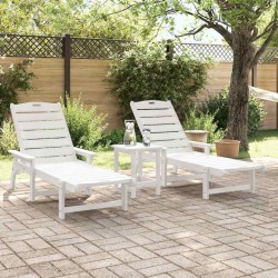 Transat 2 pcs Blanc 195,5 x 53 x 98,5 cm Polyéthylène 514812514812