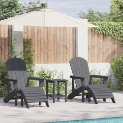 Chaise de jardin 3 pcs Gris clair Polyéthylène 514813514813