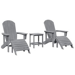 Chaise de jardin 3 pcs Gris clair Polyéthylène 514813514813