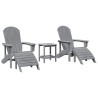 Chaise de jardin 3 pcs Gris clair Polyéthylène 514813514813