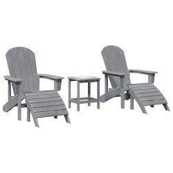 Chaise de jardin 3 pcs Gris clair Polyéthylène 514813514813