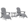 Chaise de jardin 3 pcs Gris clair Polyéthylène 514813514813