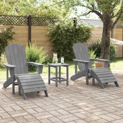 Chaise de jardin 3 pcs Gris clair Polyéthylène 514813514813