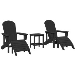 Chaise de jardin 3 pcs Noir Polyéthylène 514814514814
