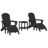 Chaise de jardin 3 pcs Noir Polyéthylène 514814514814