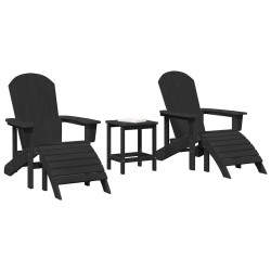 Chaise de jardin 3 pcs Noir Polyéthylène 514814514814