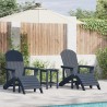 Chaise de jardin 3 pcs Bleu marine Polyéthylène 514815514815