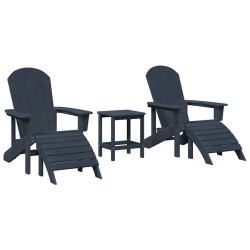 Chaise de jardin 3 pcs Bleu marine Polyéthylène 514815514815