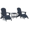 Chaise de jardin 3 pcs Bleu marine Polyéthylène 514815514815