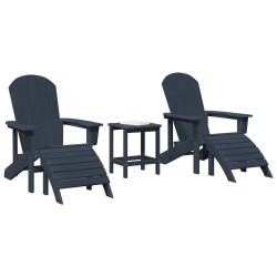 Chaise de jardin 3 pcs Bleu marine Polyéthylène 514815514815