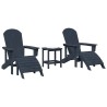 Chaise de jardin 3 pcs Bleu marine Polyéthylène 514815514815