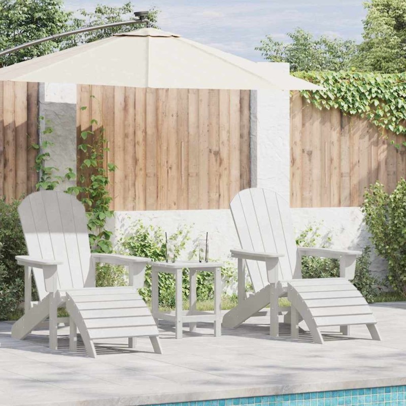 Chaise de jardin 3 pcs Blanc Polyéthylène 514816514816