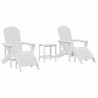 Chaise de jardin 3 pcs Blanc Polyéthylène 514816514816