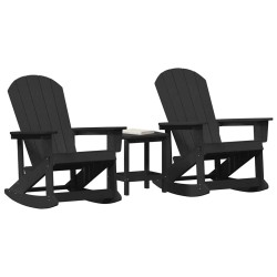 Ensemble de salon de jardin 3 pcs Noir HDPE 514817514817