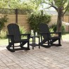 Ensemble de salon de jardin 3 pcs Noir HDPE 514817514817