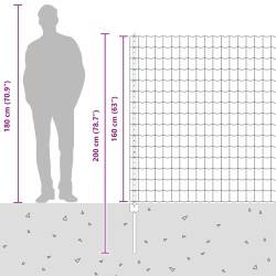 Clôture avec poteau Argenté 1,6 x 10 m Acier 514828514828
