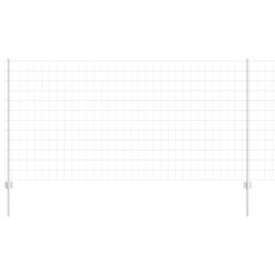 Clôture avec poteau Argenté 1,2 x 10 m Acier 514829514829