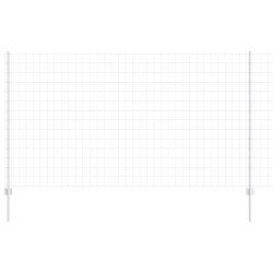 Clôture avec poteau Argenté 1,4 x 10 m Acier 514830514830