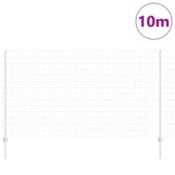Clôture avec poteau Argenté 1,4 x 10 m Acier 514830514830