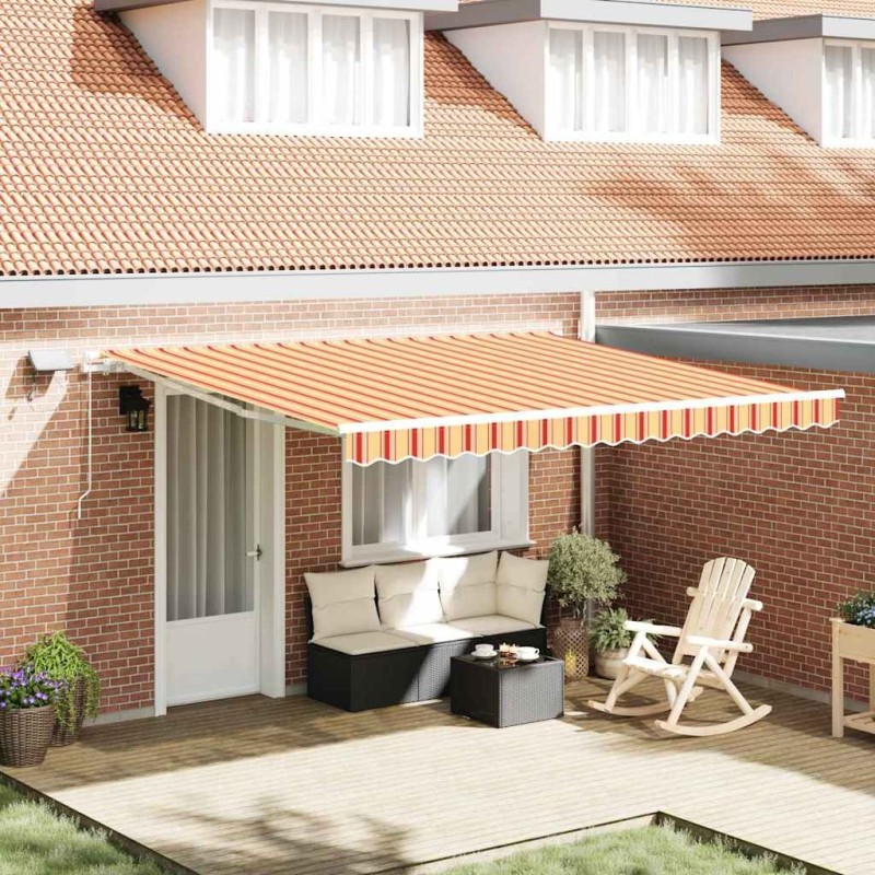 Auvent Rétractable avec jaune et orange 400 ×300 cm tissu 514834514834