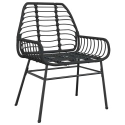 Ensemble à manger de jardin 3 pcs noir résine tressée verre 514835514835