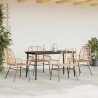 Ensemble à manger jardin 5pcs marron poly rotin verre 514836514836