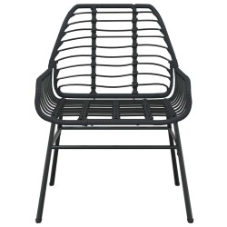 Ensemble à manger de jardin 5 pcs noir résine tressée verre 514842514842