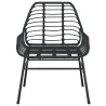 Ensemble à manger de jardin 5 pcs noir résine tressée verre 514842514842