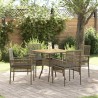 Ensemble de salle à manger pour jardin 5 pcs Gris polyrotin 514848514848