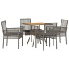Ensemble de salle à manger pour jardin 5 pcs Gris polyrotin 514848514848