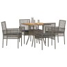 Ensemble de salle à manger pour jardin 5 pcs Gris polyrotin 514848514848