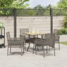 Ensemble de salle à manger pour jardin 5 pcs Gris polyrotin 514848514848