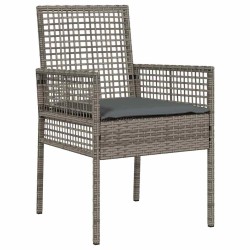Ensemble de salle à manger pour jardin 5 pcs Gris polyrotin 514848514848