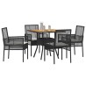 Ensemble de salle à manger pour jardin 5 pcs Noir polyrotin 514850514850