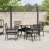 Ensemble de salle à manger pour jardin 5 pcs Noir polyrotin 514850514850