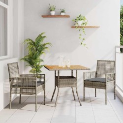 Ensemble de salle à manger pour jardin 3 pcs Gris polyrotin 514851514851