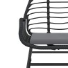 Ensemble à manger de jardin coussins 7pcs noir poly rotin verre 514855514855