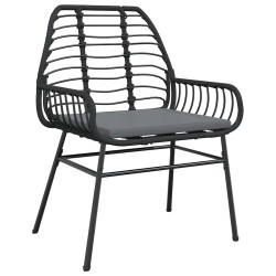 Ensemble à manger de jardin et coussins 5 pcs noir rotin verre 514857514857