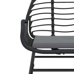 Ensemble à manger de jardin et coussins 5 pcs noir rotin verre 514857514857